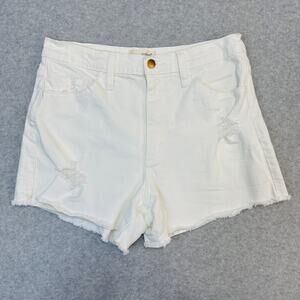 Universal Thread Jean Shorts WMNS 8R Highest Rise Shortie White Frayed Hem Denim